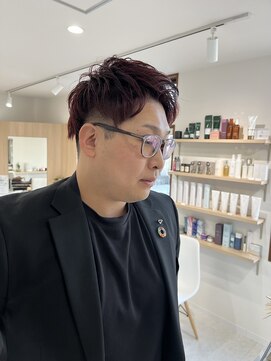 メロウ(mellow) メンズカット×チェリーレッド