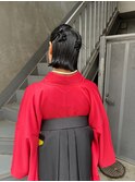 bibito ヘアセット　ねじねじ　袴　ヘアアレンジ　タイト