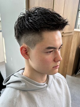 エルマーク 梅田(L-MARK) スキンフェードクロップ短髪バーバーアップバングツーブロック