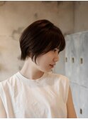大人マッシュショート丸みショート黒髪ショートベリーショート