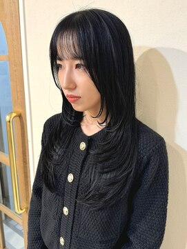 クレビアテン(CreBiA ten_) レイヤーカット × 艶髪ブルーブラック　韓国レイヤー