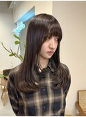 ラベンダーココアブラウン×ナチュラルレイヤー