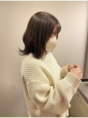 ケアブリーチマロングレージュカラー顔周りレイヤーカット韓国