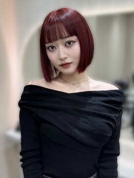 ジーナ 梅田茶屋町(Zina) ボルドー×ボブ