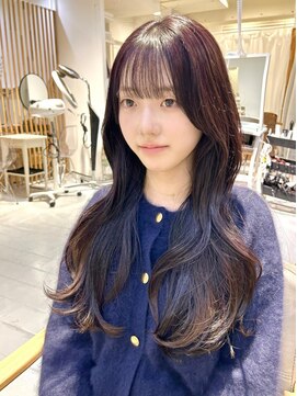 ネオリーブウリ 二子玉川店(Neolive uri) ミディアムヘア暗めカラーデザインカラーフェイスフレーミング