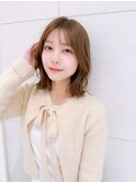 大人レイヤーボブ外ハネ結べるボブくびれミディアムレイヤー