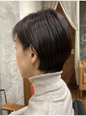 ショートボブ大人ショートひし形シルエット艶カラー白髪染め
