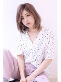 20代30代40代透明感マロンベージュニュアンスカラーAラインボブ