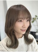 韓国ヘア/くびれヘア/くびれミディアム/顔周り/谷町四丁目