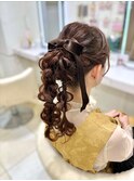 編み下ろしポニーテール