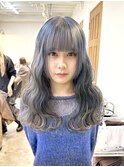 ブルーシルバーアイスブルージュトリプルカラーペールブルー