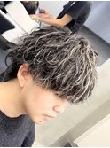 ハイライトウルフパーマ渋谷ブラウンカラーパーマ