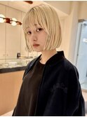 大人ボブ大人ショートボブ切りっぱなしボブ前髪あり前下がりボブ