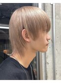 メンズブリーチカラーミルクティーベージュカラーダブルカラー