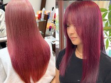 赤みの強い髪にはピンク系がおススメ♪色持ちも発色も◎