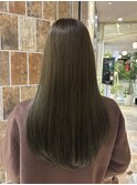 オリーブカラー/赤味消し/ハイライト/艶髪/ロング/20代30代40代