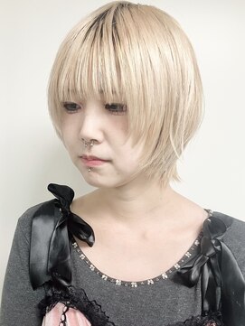 モリオフロムロンドン 原宿本店(morio from London) 【morio原宿】顔まわりレイヤーショートダブルカラー