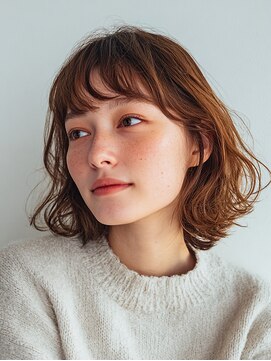 ロディーナ 大口 新子安(rodina) 着物ヘア/大人ガーリー/ダークアッシュ/似合わせカット/大口子安