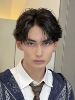 ロンドリメゾン 原宿(Lond re Maison.) men's/メンズ/リバースセンターパート/黒染め/ニュアンスパーマ
