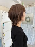 30代40代50代ショートウルフ×脱白髪染め＋ローライト