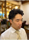 好感度◎爽やかツーブロビジネスカジュアルパーマヘア