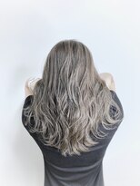 ヘアリゾートエーアイ 高田馬場店(hair resort Ai)&nbsp;ホワイトミルクティー ロブヘア ブルーグレージュ かきあげ