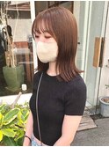【透け感カラー】ブリーチなしで透明感ベージュ