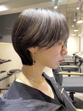 エトラ 渋谷店(etora) センターパート メンズライク グレーベージュ