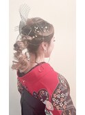 【BLUEFAIRY】卒業式★金箔くるリンパ玉ねぎヘアアレンジ+袴着付