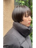 マッシュウルフボブヘア前髪レイヤーボブ着物ブリーチなしカラー