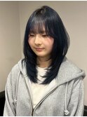 13669黒髪くびれヘア髪質改善レイヤーカット韓国風巻き