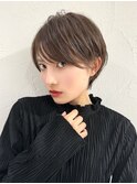 前髪あり耳掛け丸みくびれ大人ショートボブ20代30代40代50代*