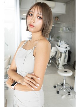 ホロン 池袋(HOLON) 池袋美容室HOLON【くびれボブ/ミルクティーベージュ/レイヤー】