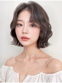 暗髪抜け感ウェットヘア前髪パーマこなれボブp2北浦和20代30代