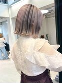 アンブレラカラー/ミルクティーグレージュ/ハイトーンボブ