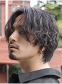 原宿センターパート縦落ちツイストスパイラルパーマグランジヘア