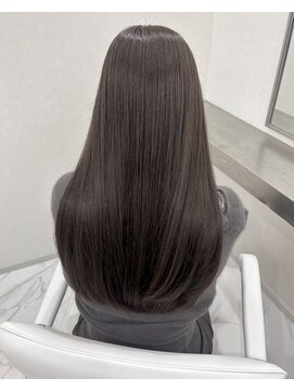 暗髪/グレージュ／透明感カラー/髪質改善/縮毛矯正