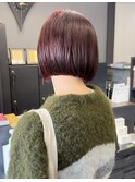 透明感/艶髪ブラウン/ショートボブ