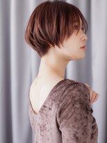 カバーヘア ブリス 川口(COVER HAIR bliss)&nbsp;コーラルピンク似合わせカット抜け感丸みショートZ川口20代30代