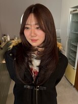 キオク(KIOX)&nbsp;ワンカラー ブラウン  レイヤーカット