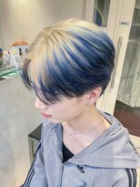 テトラ バイ ネオリーブ 横浜西口店(tetra by neolive)&nbsp;☆メンズカットセンターパートデザインカラーブリーチ