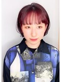 【morio原宿】インナーカラーボブピンク前髪あり軽めボブ
