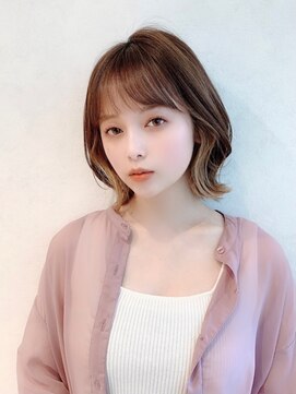ジュネス 表参道(JYUNESU) 大人ミディアムイヤリングカラーアッシュブラウン20代30代40代