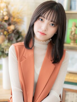 カバーヘア ブリス 戸田公園西口店(COVER HAIR bliss) 黒髪シースルーバング小顔エアストレートa戸田公園20代30代40代