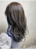 20代30代大人かわいい透明感★ネイビーイヤリングカラー