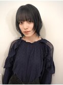 ケアブリーチネイビーカラーショートボブカット