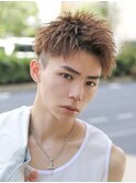 スパイキーツイストパーマメンズショート短髪