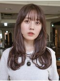 ◆モテ髪小顔ロングレイヤーカット/ニュアンスカール/艶ブラウン