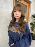 透明感マットブラウン×巻き髪
