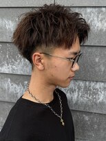 ヒュイル バイ ニアウ(Hwyl by Niau) メンズアップバングショートニュアンスパーマハーフアップバング